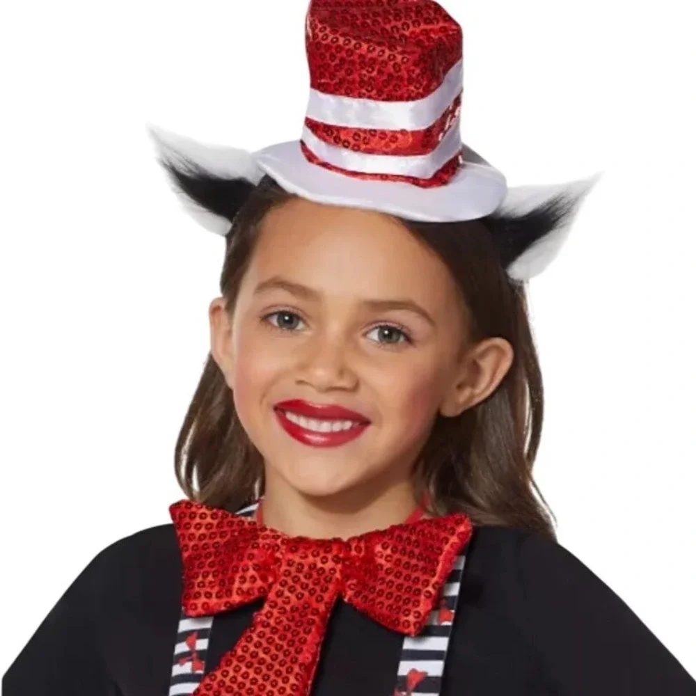 Cat in the Hat Deluxe Costume Kit Bowtie‎ Headband Suspenders